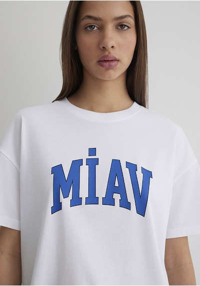 Mavi - Miav Baskılı Beyaz Tişört 1612457-620 Beyaz