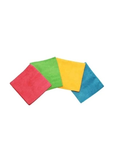 4'lü Mikrofiber Temizlik Bezi Seti, Yumuşak Ve Emici Açık Bej