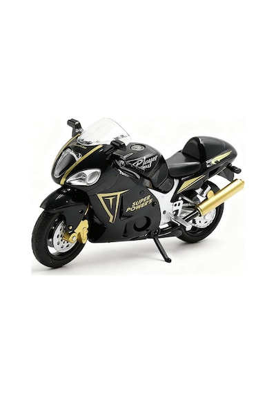 Suzuki Hayabusa Gsx1300 Die Cast Model Motorsiklet Siyah Standlı İnce Detay 1:18 Ölçek Çok Renkli