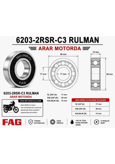 6203-2rsr-c3 Rulman-bilya Fag - Arr6203fag