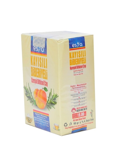 Esila Kayısılı Biberiyeli Karışık Bitkisel Süzen Poşet Çay 45 x 2 G