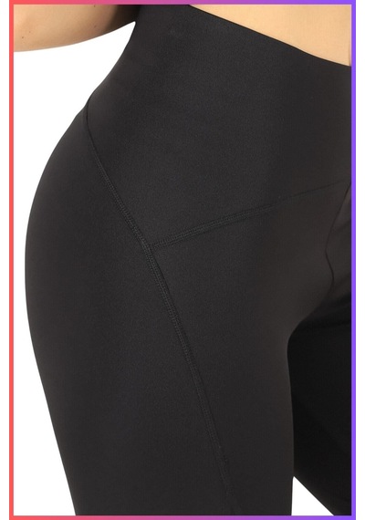 Missmaral Siyah Slim Fit Yüksek Bel Toparlayıcı Spor Tayt Flatlock Dikiş Detaylı Fit Tasarım Oslo 1090 SiYAH