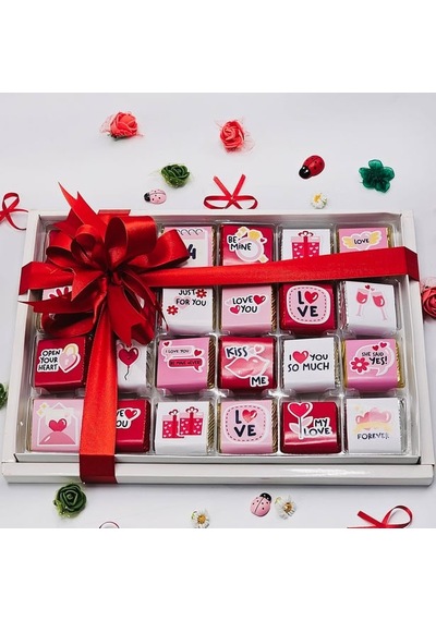 Nin Chocolate Sevgiliye Aşk Temalı Kare Çikolata 24'lü