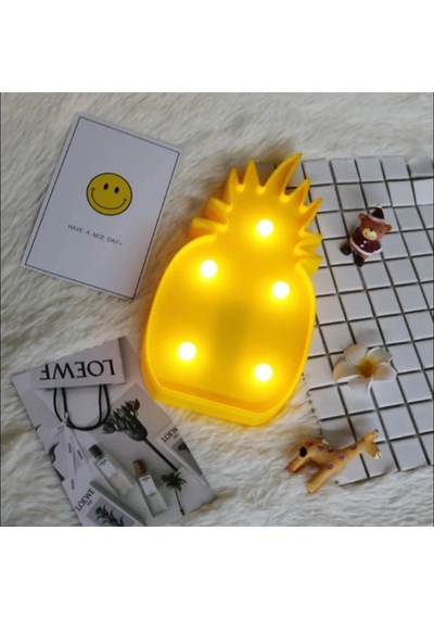 Led Işıklı Ananas Gece Lambası Duvar Süsü Masa Üstü Oturma Odası