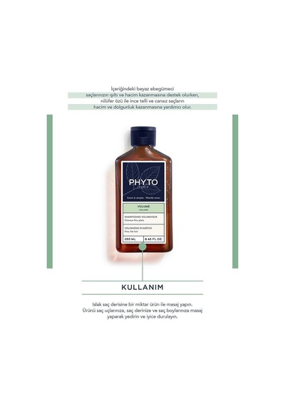 Phyto Volume İnce Telli Saçlar için Hacim Veren Şampuan 250 ML