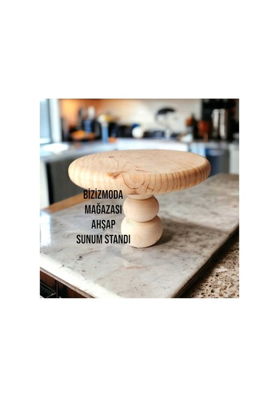 Handmade Pasta Standı Atiştirmalik Ahşap Ayaklı Sunum Servis Standı Kek Meyve Standı Ahşap