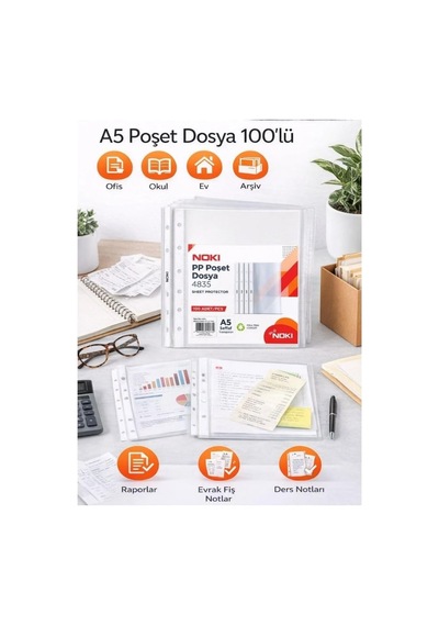 Poşet Dosya 100 Lü A5 Şeffaf 7256 Gnsrkfaz2749 Diğer