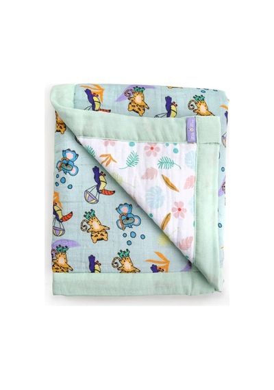 Milk Moo Soft Cuddles Milk&amp Moo Müslin Battaniye Elyaf Dolgulu Jungle Friends Çok Renkli