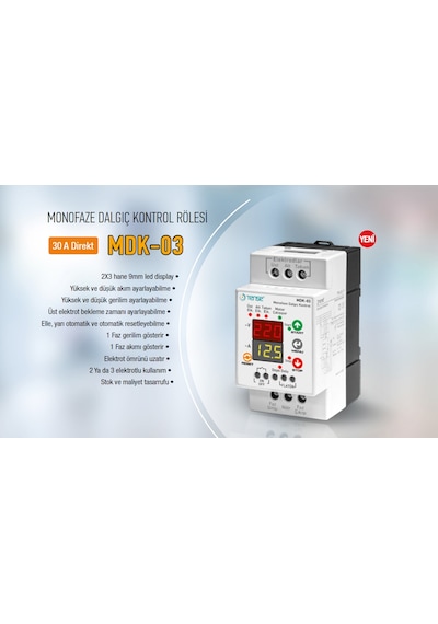 Dijital Kontaktörlü Monofaze Dalgıç Kontrol Rölesi Mdk-03
