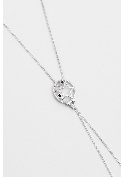 So Chic Aşk Yıldızı 18 Ayar Beyaz Altın Kaplama 26 Cm Gümüş Şahmeran Rodyum