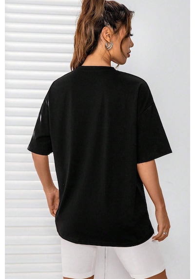 Unisex Miami Baskılı Tasarım Tshirt Siyah