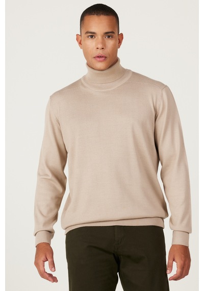 AC&Co / Altınyıldız Classics Erkek Bej Standart Fit Normal Kesim Tam Balıkçı Yaka Triko Kazak Bej AC&Co / Altınyıldız Classics Erkek Bej Standart Fit Normal Kesim Tam Balıkçı Yaka Triko Kazak Bej