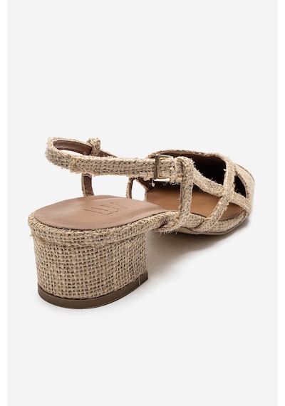 Luvishoes Olena Bej Hasır Kadın Topuklu Sandalet Bej - Bej