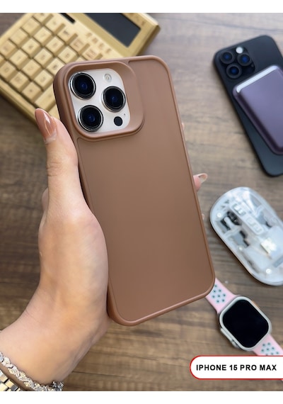 Apple iPhone 15 Pro Max Uyumlu Kamera Korumalı Darbeye Dayanıklı Renk Atmayan Keep Silikon Kılıf Kahverengi Apple iPhone 15 Pro Max Uyumlu Kamera Korumalı Darbeye Dayanıklı Renk Atmayan Keep Silikon Kılıf Kahverengi