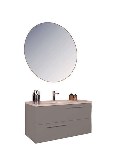 Kobos Serenity 100 Cm Banyo Dolabı Seti Moon Grey Gri Kobos Serenity 100 Cm Banyo Dolabı Seti Moon Grey Gri