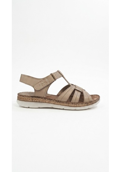 Bej Kadın Hakiki Deri Sandalet 213.s-050-30-15450
