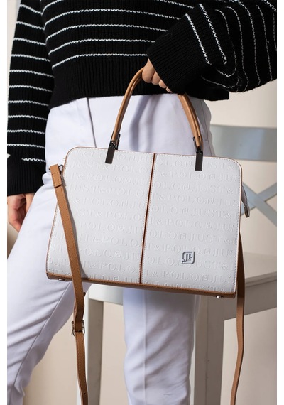 Just Polo Kadın Yeni Sezon El Ve Omuz Çantası 234079mh Beyaz Taba Yeni
