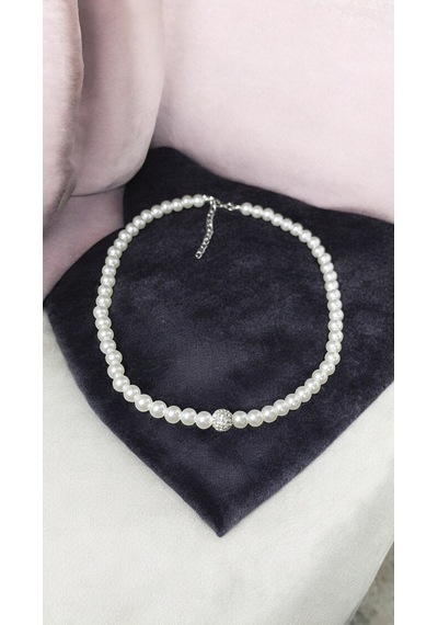İnci Kolye Bileklik Küpe Set Beyaz