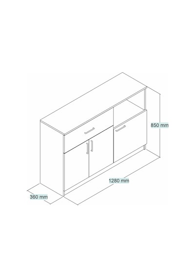 Tanmob Mtd0402 İnci 128 Cm Kapaklı Çekmeceli Alt Mutfak Dolabı Çam Çam