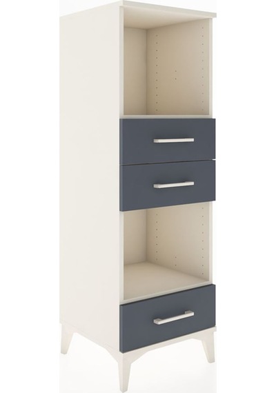 Hyperion Dolap 2 Raflı 3 Çekmeceli 44x44x134 Aytaşı-antrasit Aytaşı