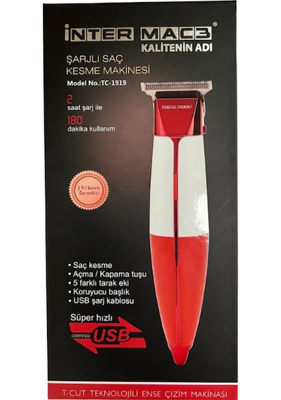 İnter Mac3 Şarjlı Saç Kesme Makinesi Tc-1919