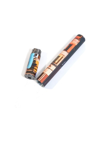 Cohiba Küba Desenli Özel Üretim Metal Puro Tüpü & Tek Torch Pürmüz Puro Çakmağı - Tr9618