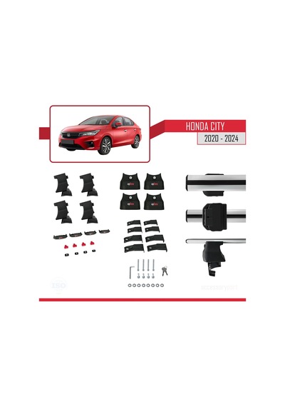 Honda City 2020 Ve Sonrası İle Uyumlu Ace-4 Ara Atkı Tavan Barı Gri