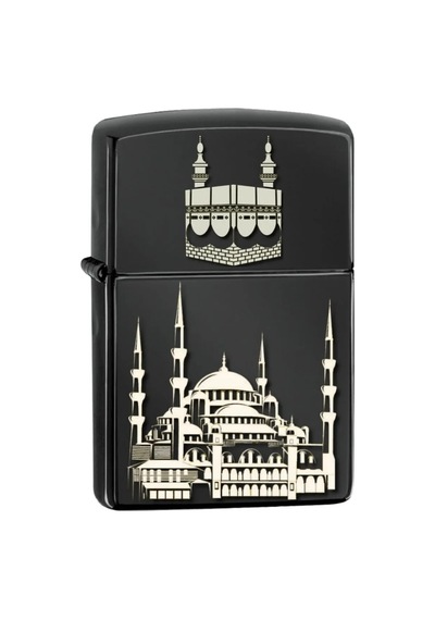 Ayasofya Cami Kabe Lazer Silinmez Resimli Benzinli Hediyelik Siyah Çakmak Siyah