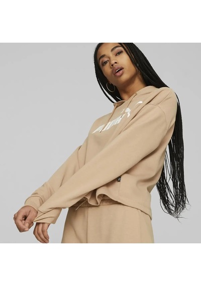 Puma Ess Crop Hoodie Kadın Bej Hoodie