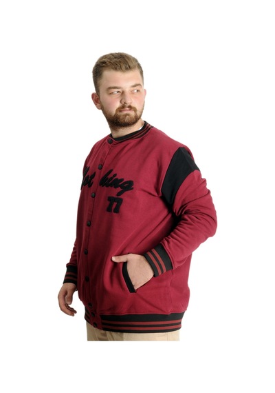 Mode Xl Büyük Beden Erkek Kolej Mont Nothing 23630 Bordo Bordo