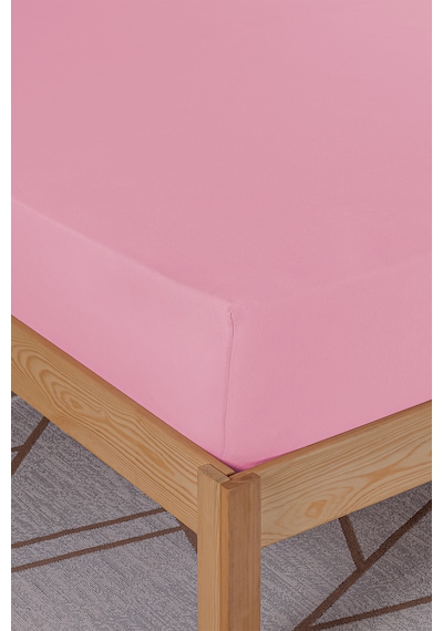 Penye-likralı Lastikli Çarşaf, 120 200 Tek Kişilik %100 Pamuk-elastan Örme Kumaş, 200 Gr/m² Pembe