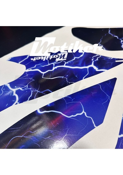 Mondial Drift L Orta Şase Ve Ön Grenaj Mavi Şimşek Sticker Etiket