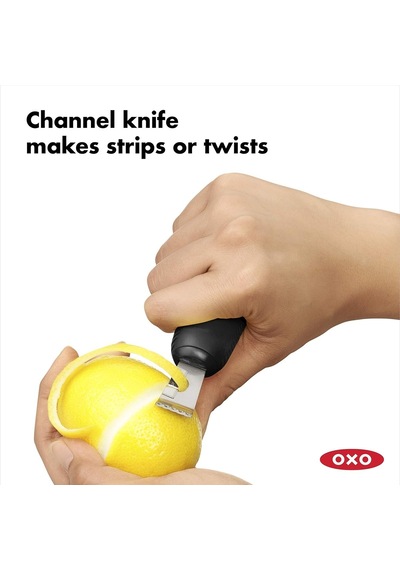 Ayrex Good Grips Soyma Bıçaklı Limon Rendesi Ve Limon Kabuğu Soyma Aleti, Siyah Diğer
