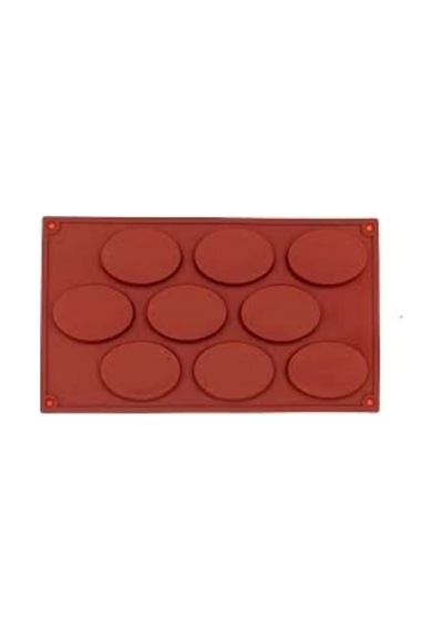 Oval Desenli Silikon Çikolata, Kek , Sabun, Dondurma Kalıbı 9'lu Goldcakes
