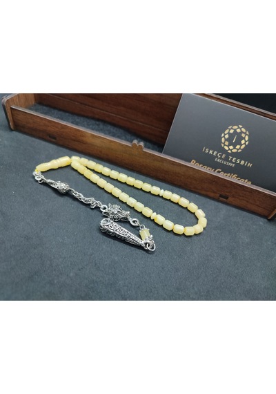 475 Ayar Gümüş Püsküllü 4 Parmak Küçük Boy Kalingrad White Amber Açık Gri 07140213