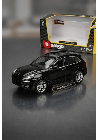 Sunman Burago 1:24 Porsche Cayenne Turbo Model Araba S01021056 18-21056 Siyah