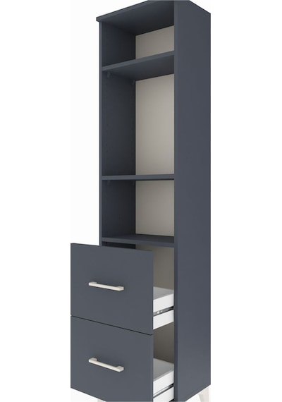 Arges Dolap 3 Raflı 2 Çekmeceli 44x30x182 Antrasit-antrasit Antrasit