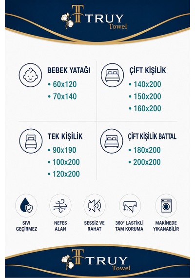 Kapitoneli Pamuklu Sıvı Geçirmez Fitted Yatak Alezi Lastikli Yatak Koruyucu Terletmez Nefes Alan Beyaz