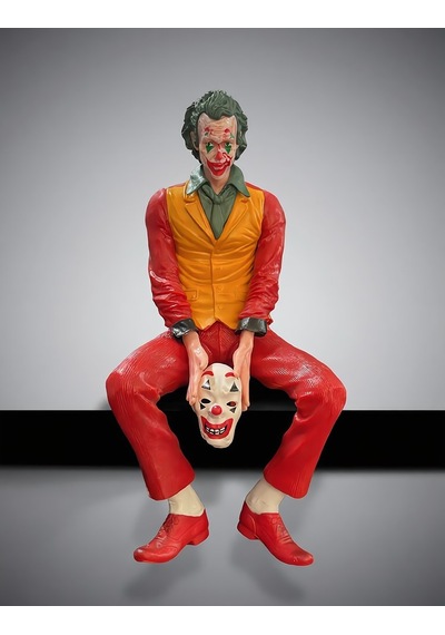 Delux Serisi Sanatsal Dekor Ofis Joker Palyaço Maskeli Oturan Dekoratif Figür 24 Cm