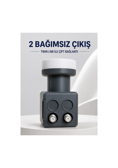 Çift Çıkışlı Twin Lnb 4k Ultra Hd Uyumlu Ku Band Uydu Anten Başlığı 0.1 Db Renk