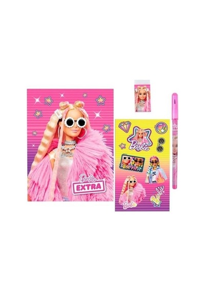 Barbie Kırtasiye Seti Tüylü Pvc Çanta B-7746