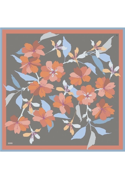 BELLİ Saf İpek Eşarp 4100d Twill İpek - 90 X 90 / Mavi Yeşil Mavi Yeşil