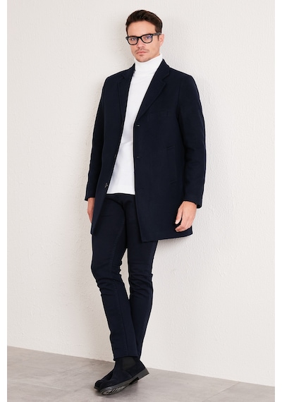 Buratti Slim Fit Tek Yırtmaçlı Düğmeli Mono Yaka Kaşe Erkek Kaban 5840098 Lacivert Buratti Slim Fit Tek Yırtmaçlı Düğmeli Mono Yaka Kaşe Erkek Kaban 5840098 Lacivert