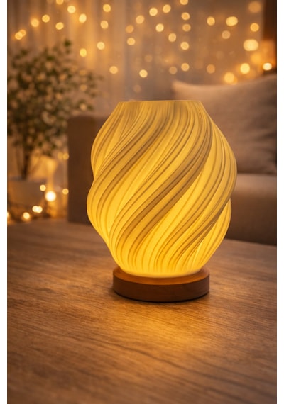 Kablosuz Pilli Led Masa Lambası Yüksek Parlaklık Modern Spiral Dekoratif Abajur