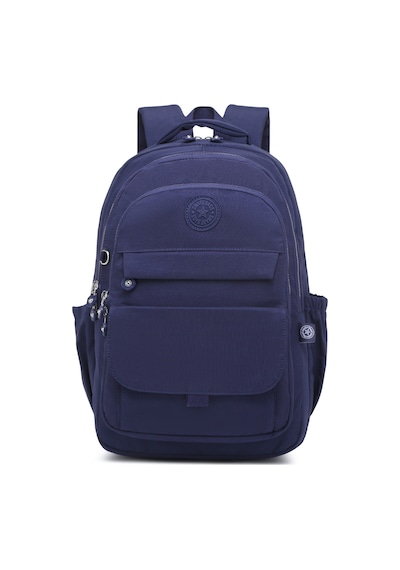 Büyük Boy Laptop Bölmeli Çok Cepli Su Geçirmez Krınkıl Kumaş  Çanta Lacivert