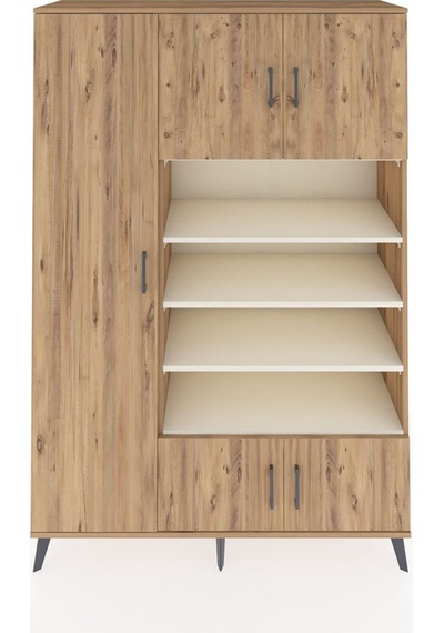 Hyperion Dolap 10 Raflı 5 Kapaklı 132x44x195 Çam-çam/aytaşı Çam