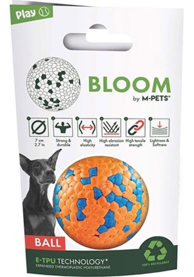 M-pets Bloom Ball Parçalanmaz Top Köpek Oyuncağı Turuncu 7 Cm 244-50096.01