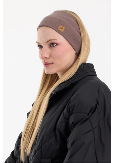 Kadın %100 Pamuklu Termal, Kaymaz, Terletmez, Ultra Hafif, Spor Saç Bandı Bandana - Tek Ebat / Kahverengi Kahverengi