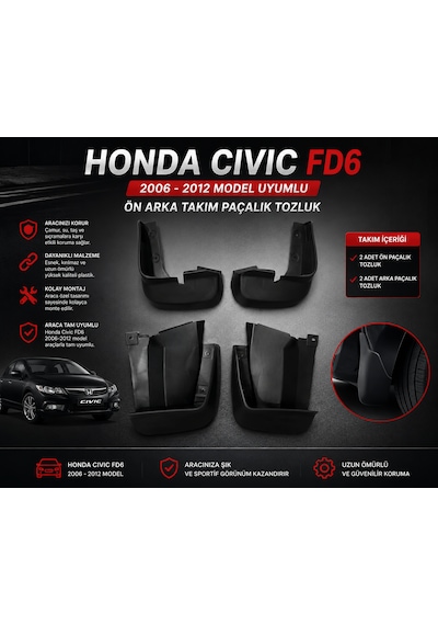 Honda Cıvıc Fd6 2006-2012 Ön Arka Takım Paçalık Tozluk Seti