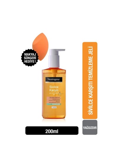 Sivilce Karşıtı Günlük Yüz Temizleme Jeli 200 Ml + Makyaj Süngeri Hediye